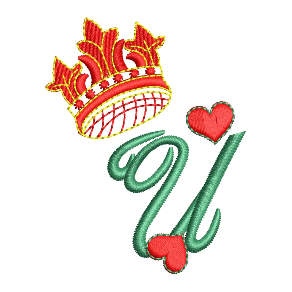 Crown Love Embroidery Design