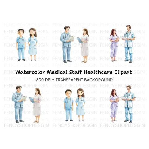 Doctors and Nurses Clipart Bundle