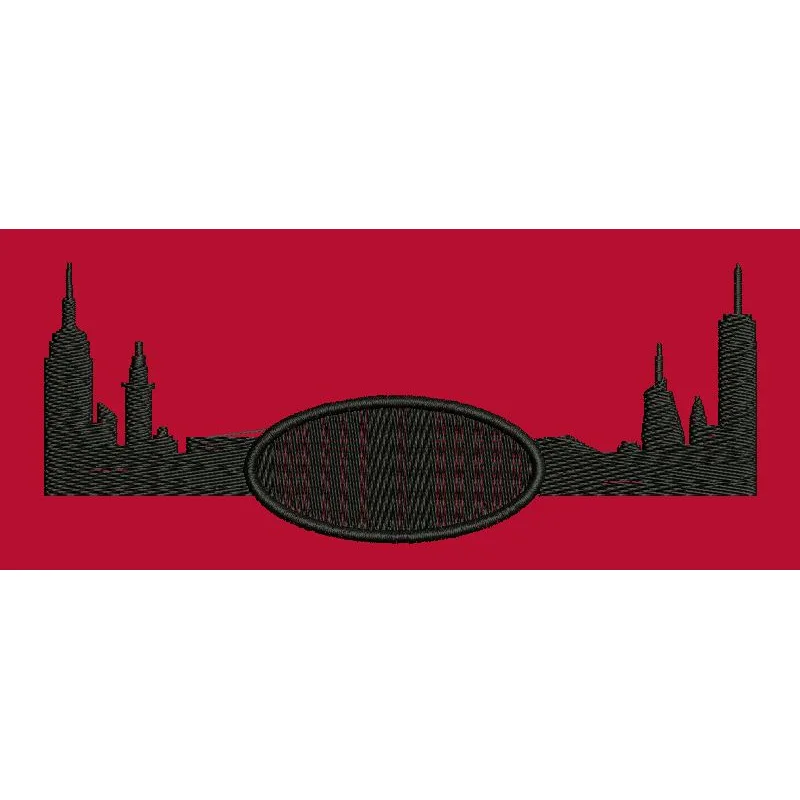City Skyline Embroidery Design