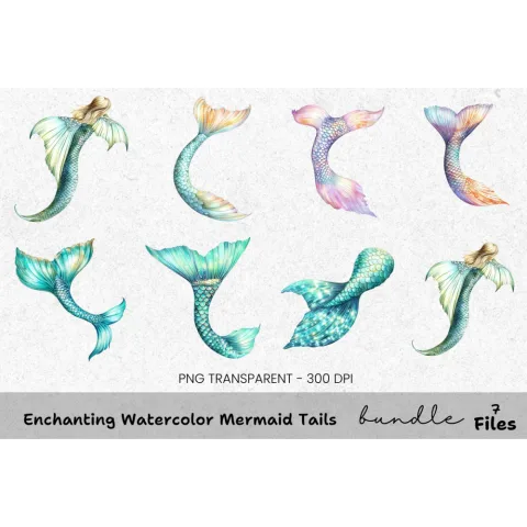 Enchanting Mermaid Tails Clipart Bundle