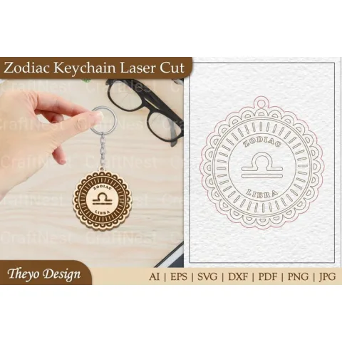 Zodiac Keychain SVG Bundle