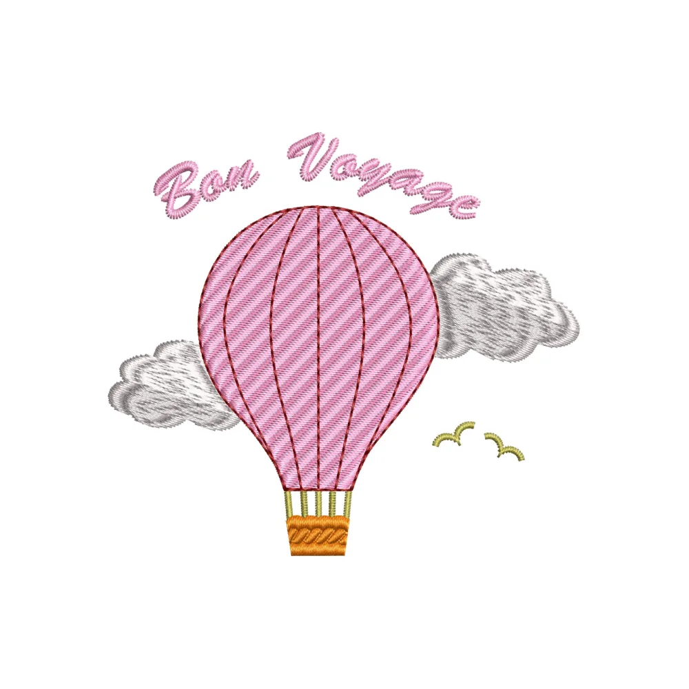 Fire Balloon Embroidery Design