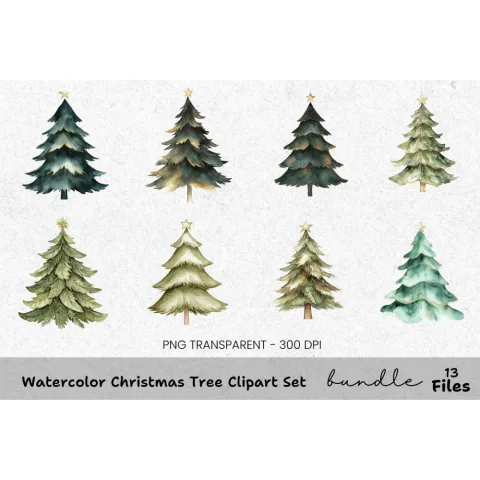 Christmas Tree Clipart Bundle