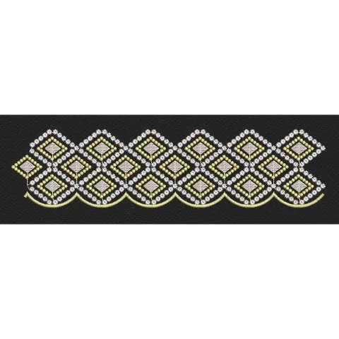 Floral Border Golden Embroidery Design