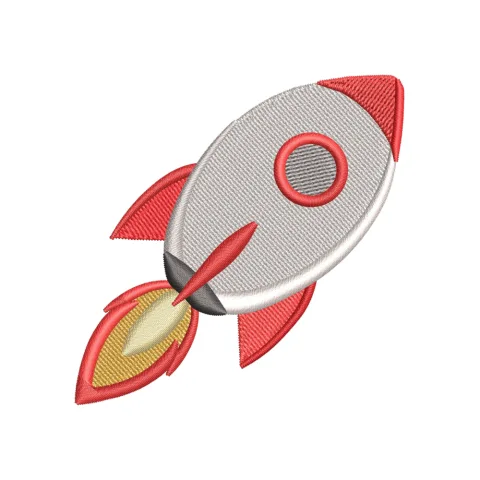 Rocket Embroidery Design