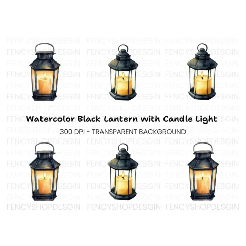 Vintage Lanterns Clipart Bundle
