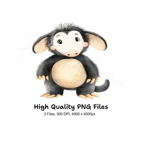 Cute Baby Monkey Clipart Bundle