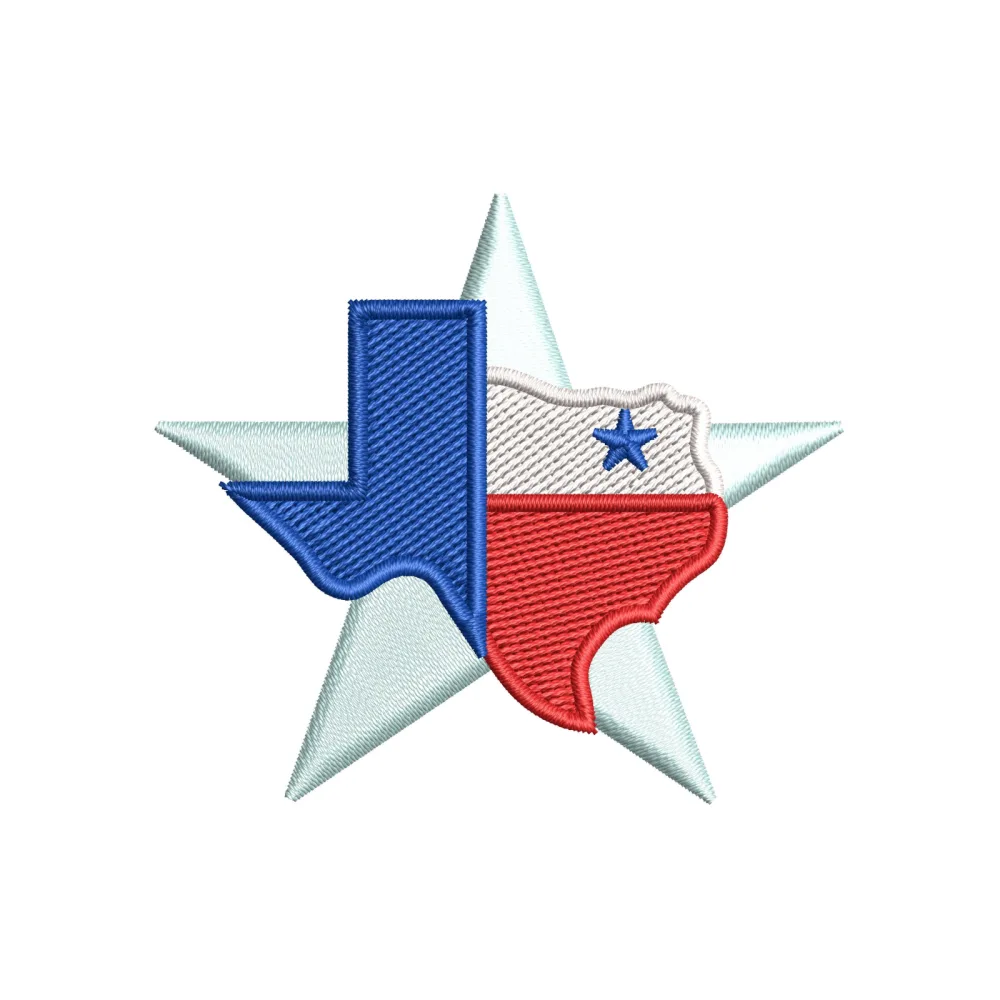 Map Star Embroidery Design