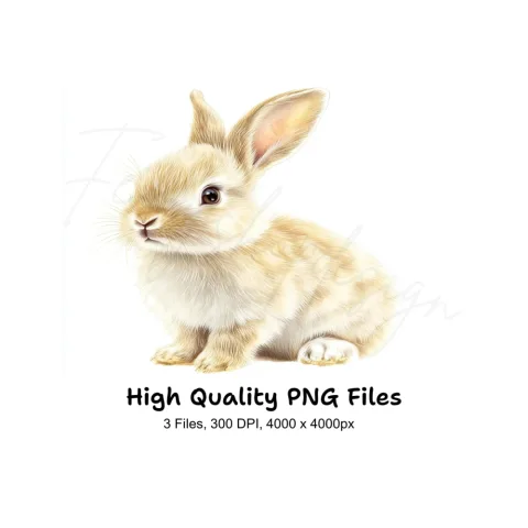 Cute Baby Bunny Clipart Bundle