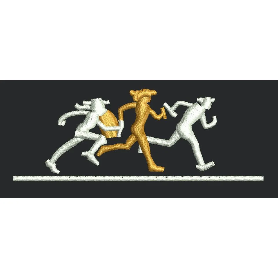 Three Figures Running Embroidery Design