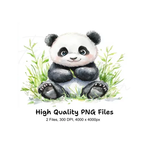 Cute Panda Clipart Bundle