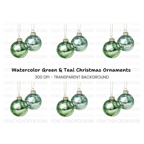 Christmas Ornaments Clipart Bundle
