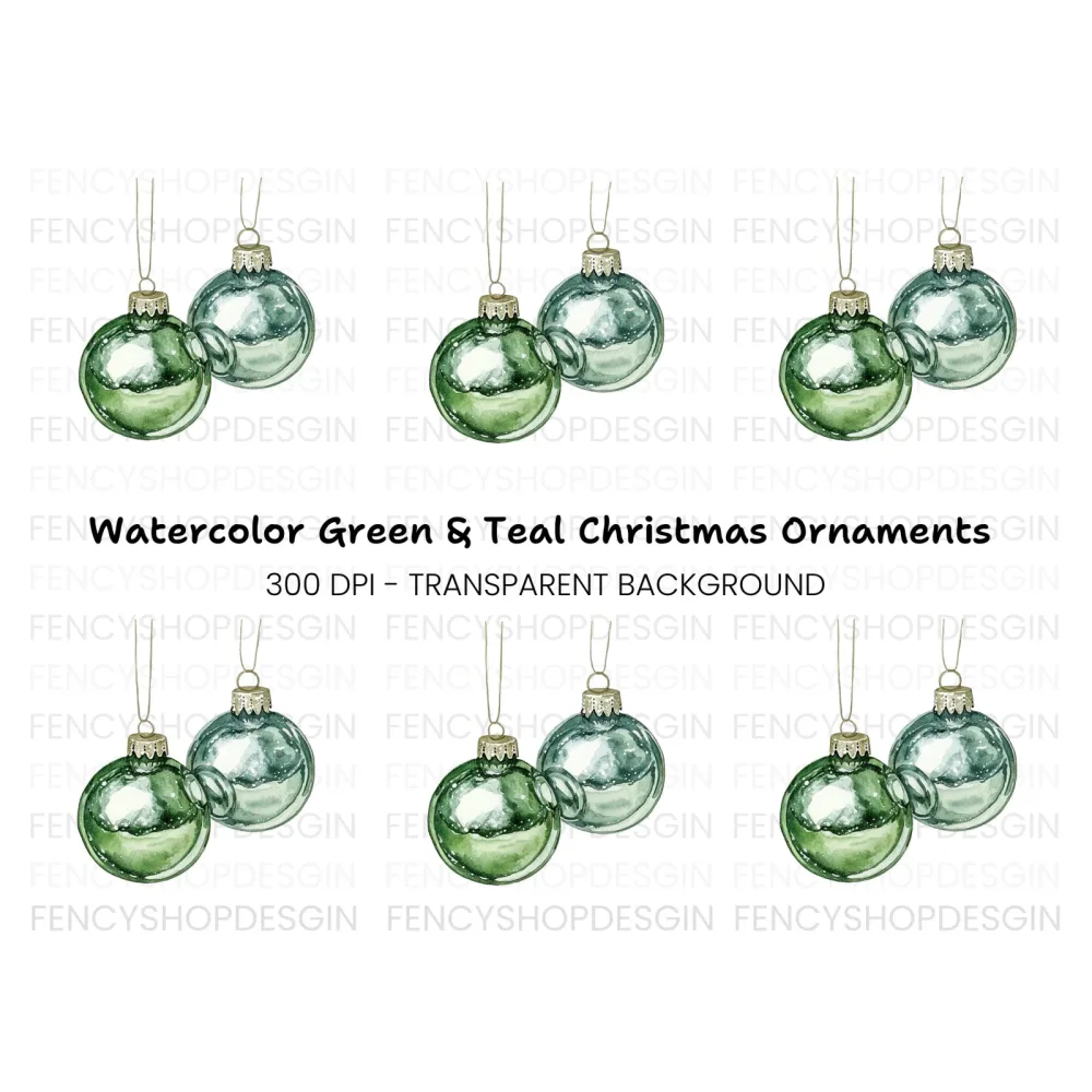 Christmas Ornaments Clipart Bundle