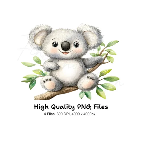 Cute Koala Bear Clipart Bundle