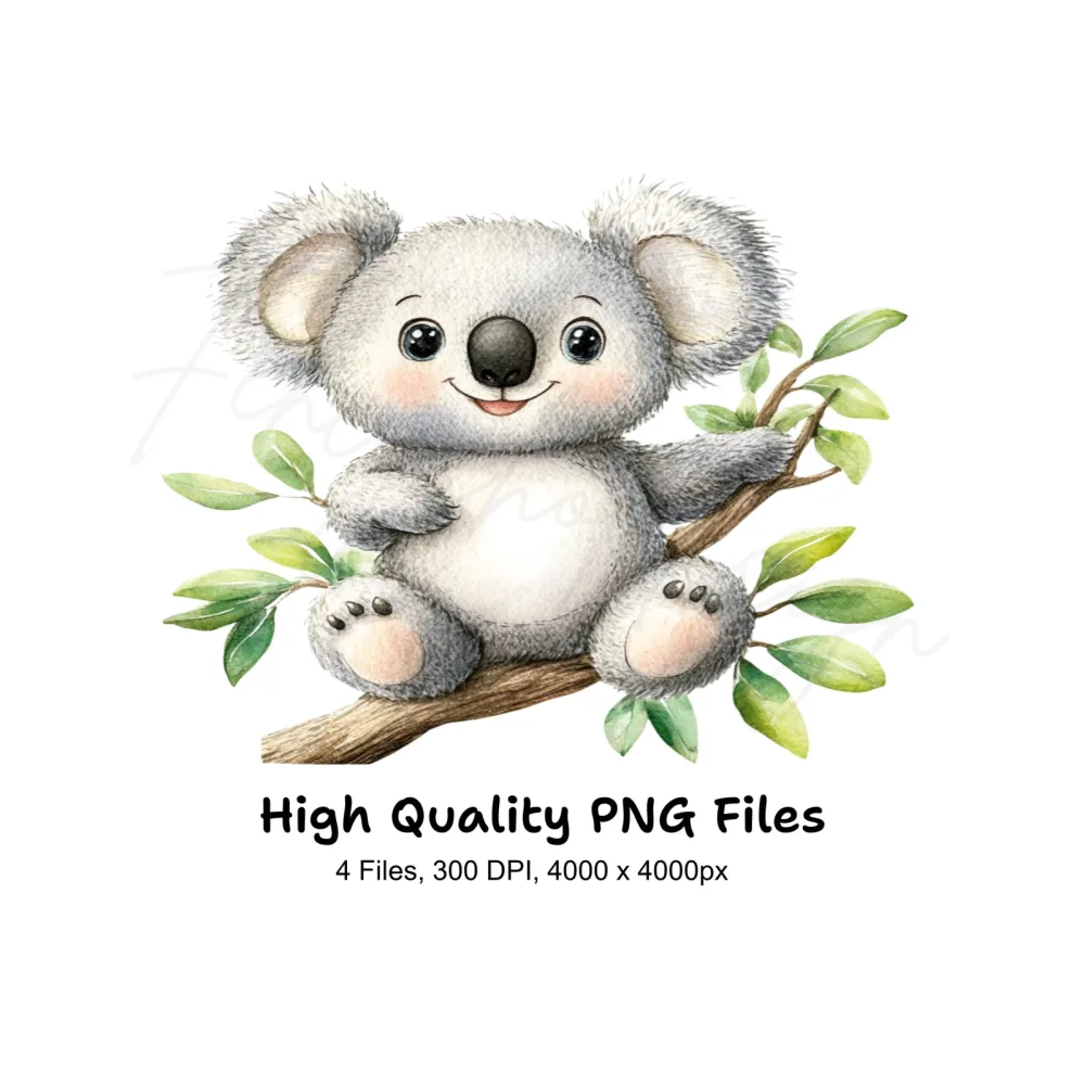 Cute Koala Bear Clipart Bundle