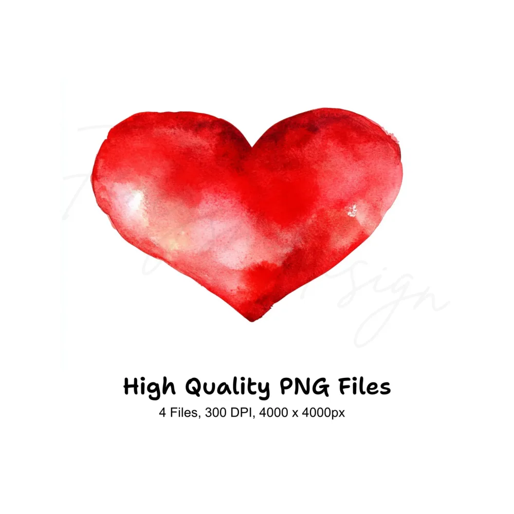 Vibrant Red Hearts Clipart Bundle