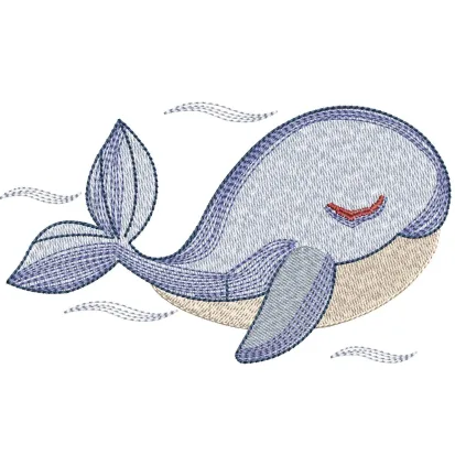 Fish Q Embroidery Design