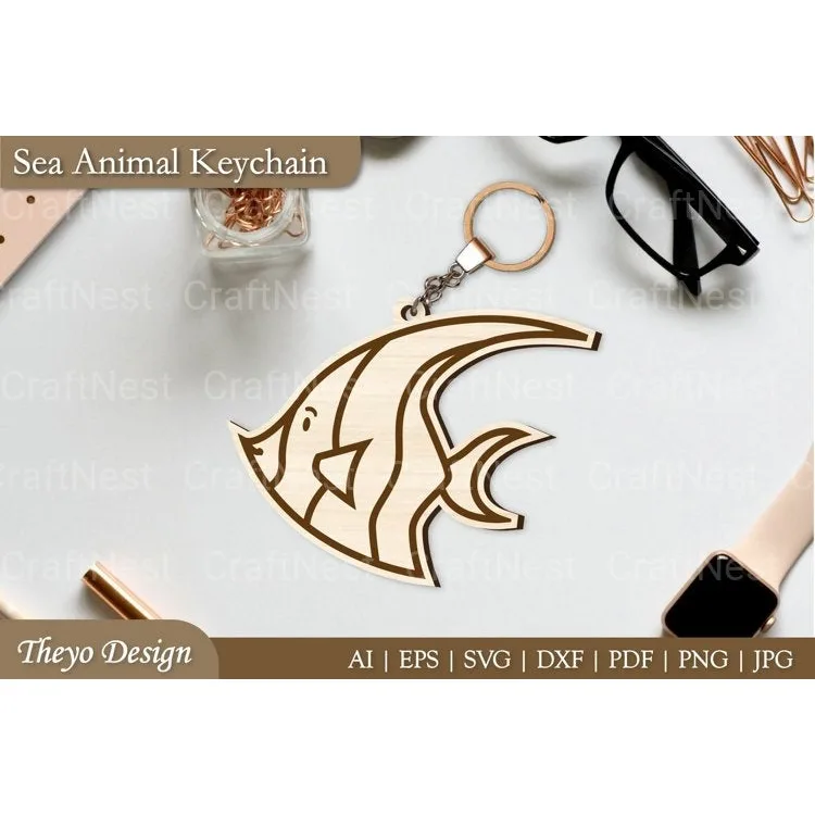 Cute Sea Animal Keychain SVG