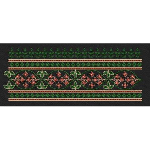 Floral Jacquard Woven Golden Flower Embroidery Design