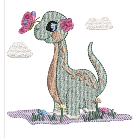 Baby Dinosaur Embroidery Design