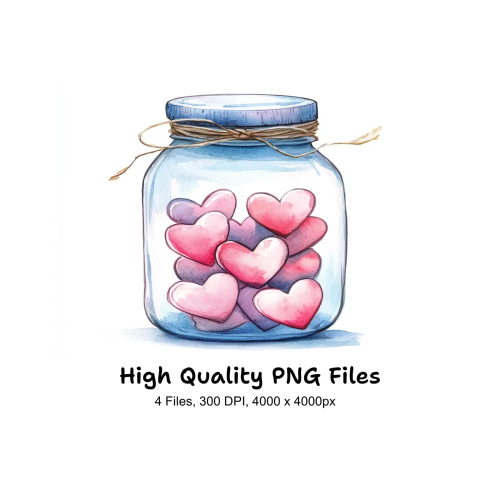 Jars with Hearts Clipart Bundle