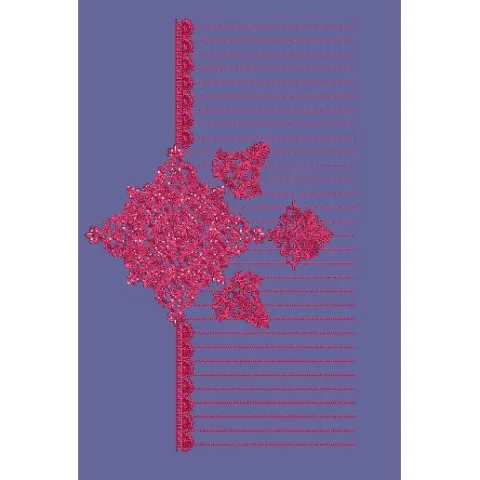 Ornate Pink Geometric Corner Motif Embroidery Design