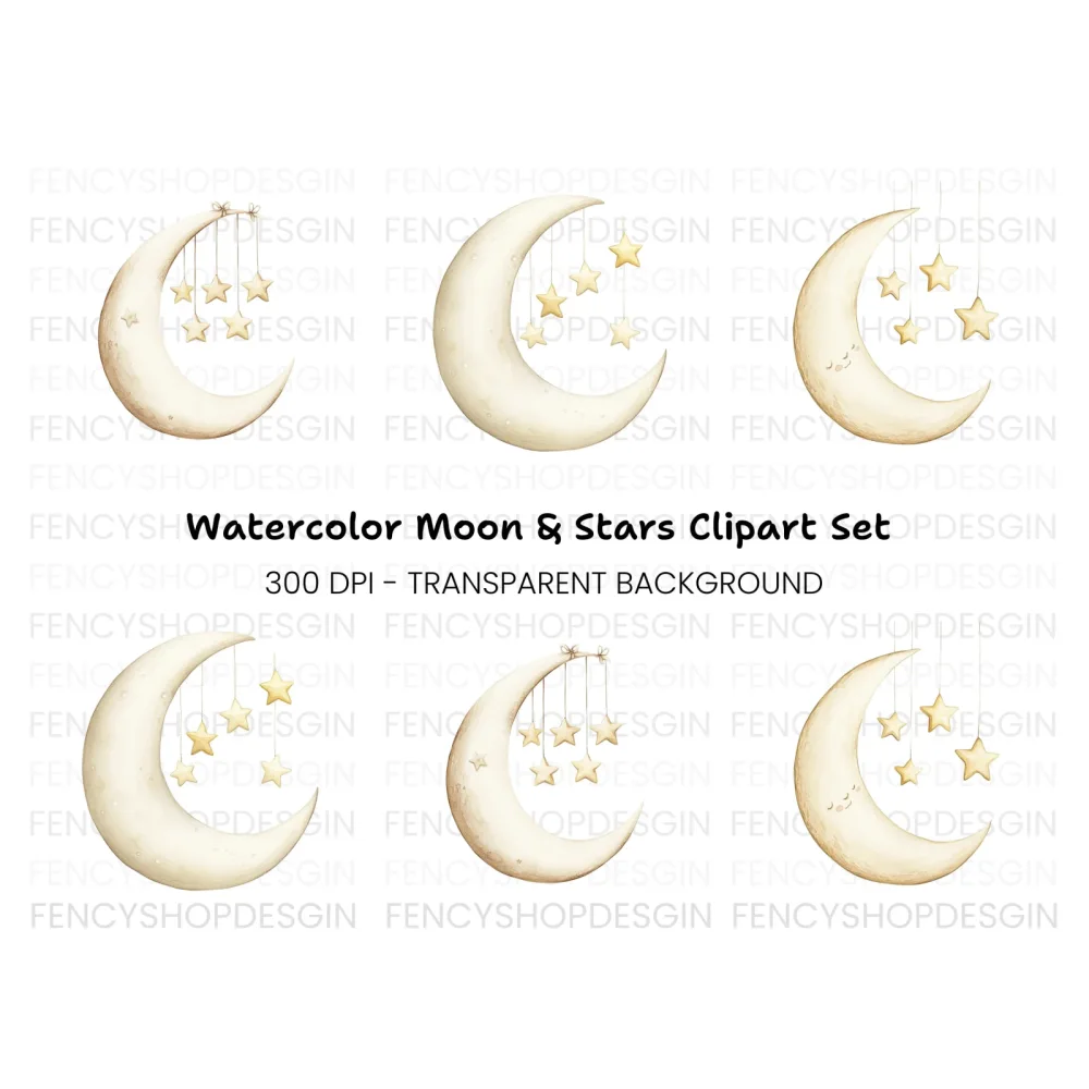 Moon and Stars Clipart Bundle