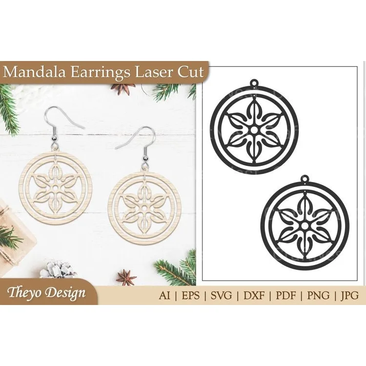 Earrings Mandala SVG Bundle