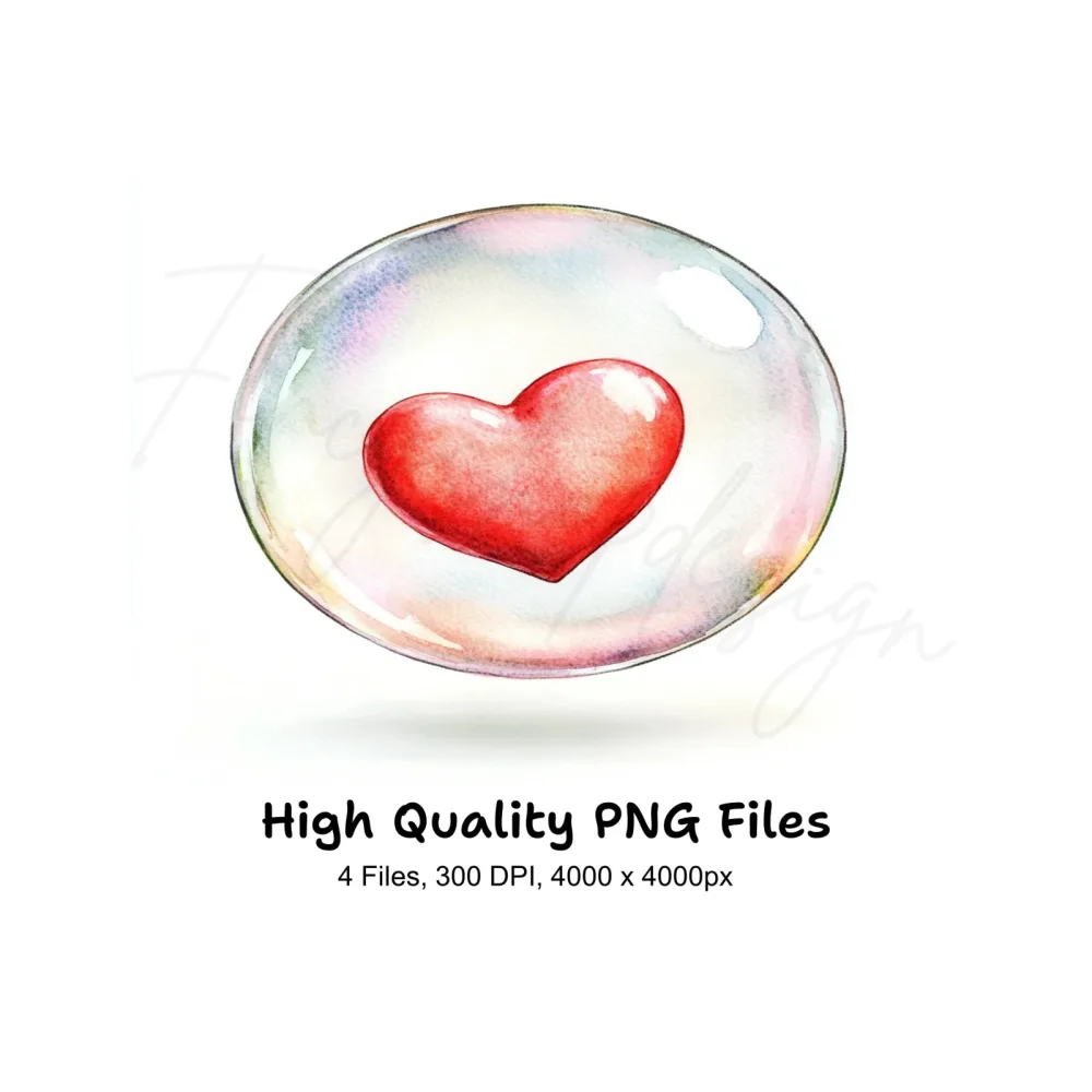 Hearts in Bubbles Clipart Bundle