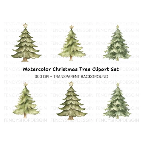 Christmas Trees Clipart Bundle