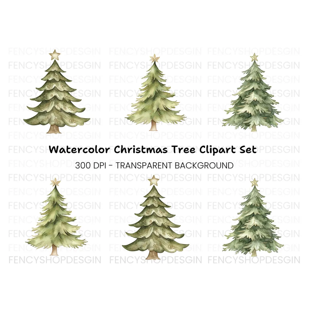 Christmas Trees Clipart Bundle