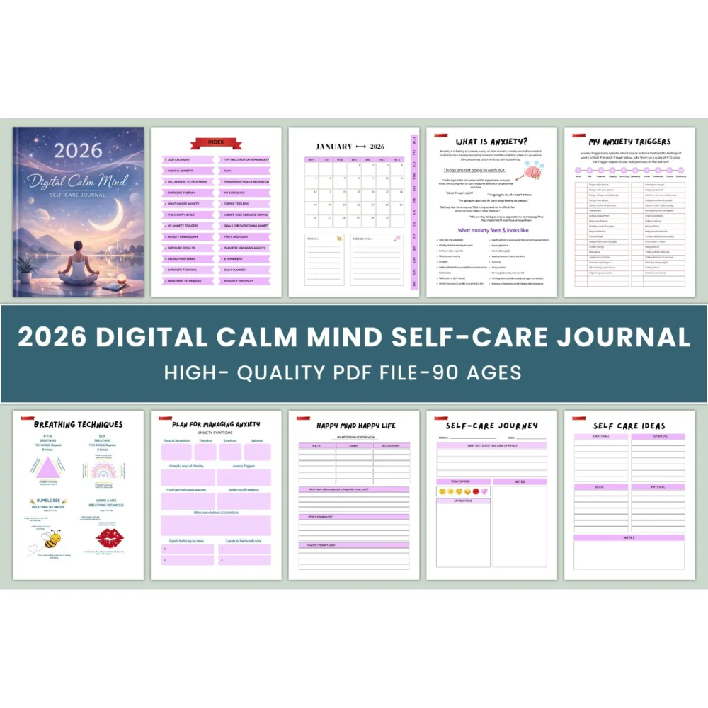 Calm Mind Self Care Journal