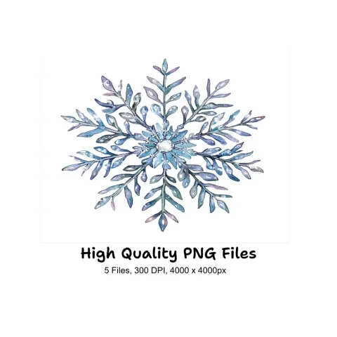 Winter Snowflake Clipart Bundle