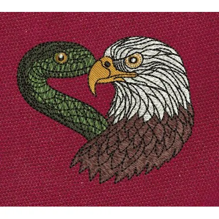 Eagle And Snake Head Embroidery Design