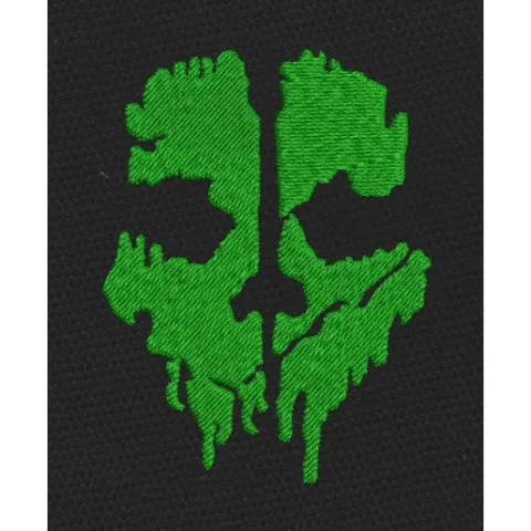 Green Ghost Skull Embroidery Design