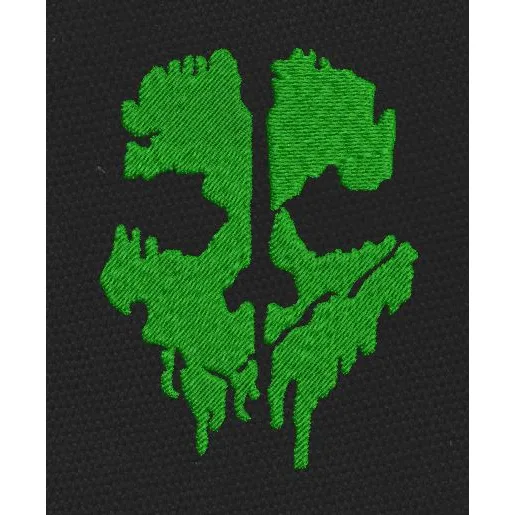 Green Ghost Skull Embroidery Design