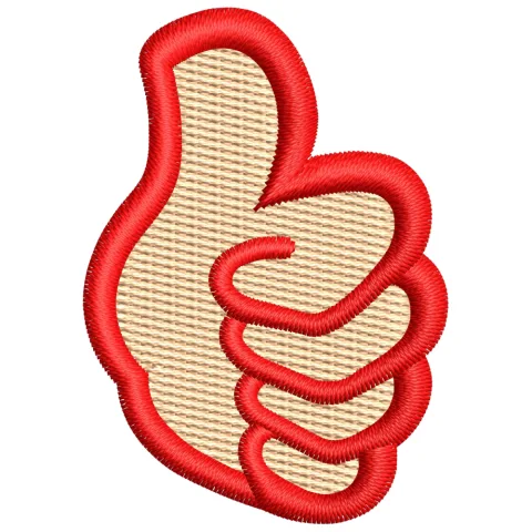 Thumbs Up Embroidery Design