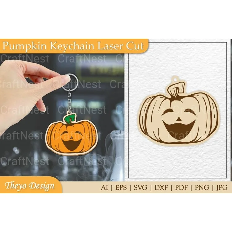 Pumpkin Keychain SVG Bundle