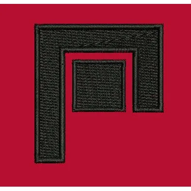 Geometric Inset Square Motif Embroidery Design