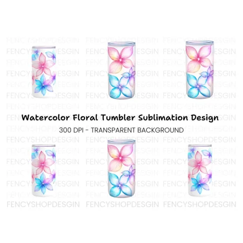 Floral Tumbler Clipart Bundle