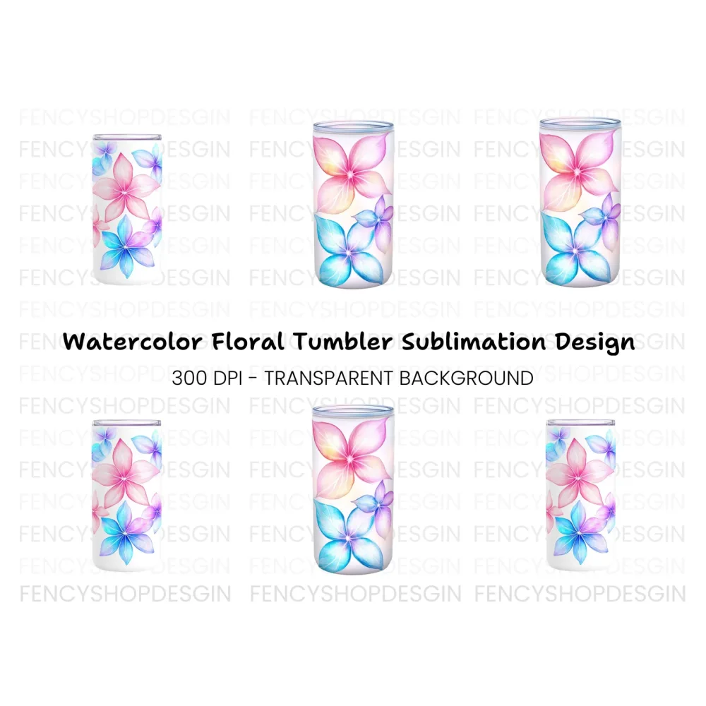 Floral Tumbler Clipart Bundle