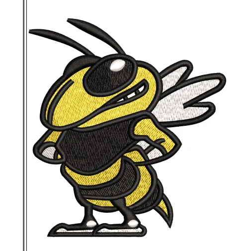 Angry Honey Bee Embroidery Design