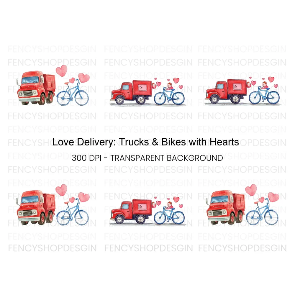 Love Delivery Vehicles Clipart Bundle