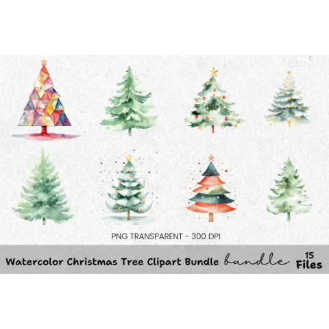 Christmas Tree Clipart Bundle