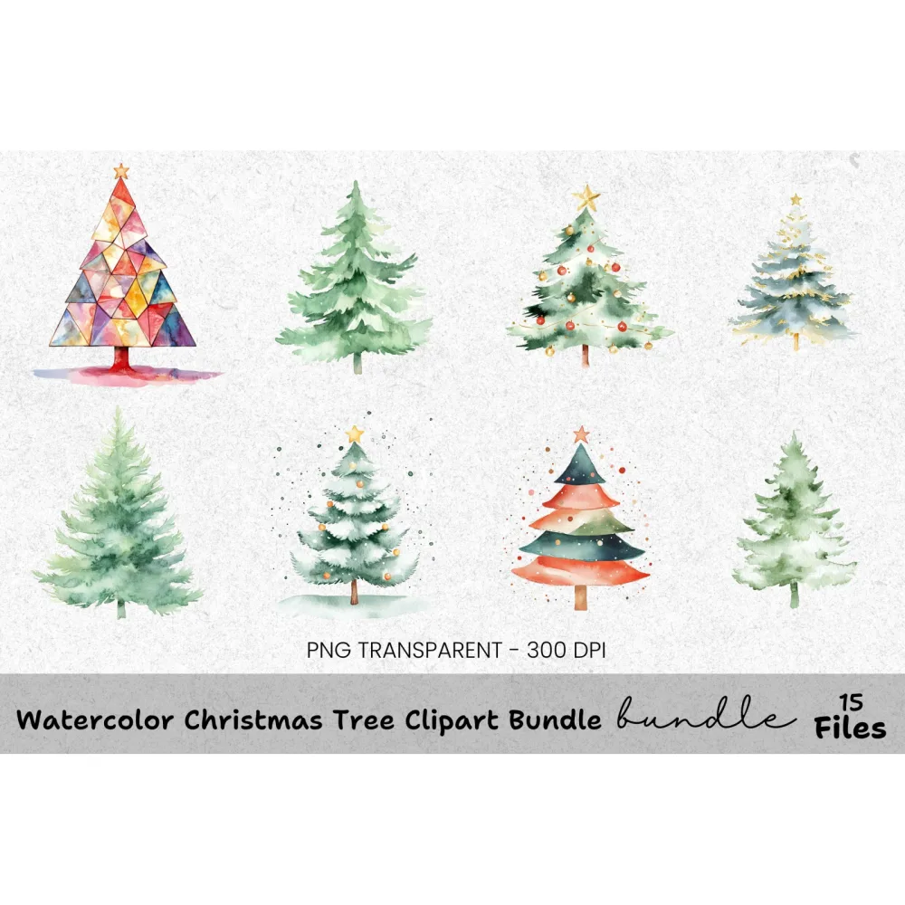 Christmas Tree Clipart Bundle