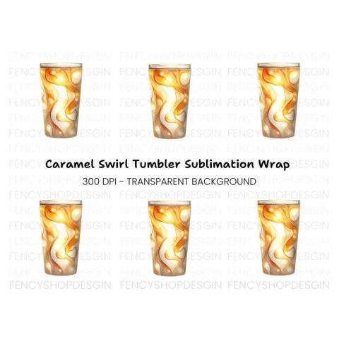 Abstract Golden Swirl Tumbler Clipart Bundle