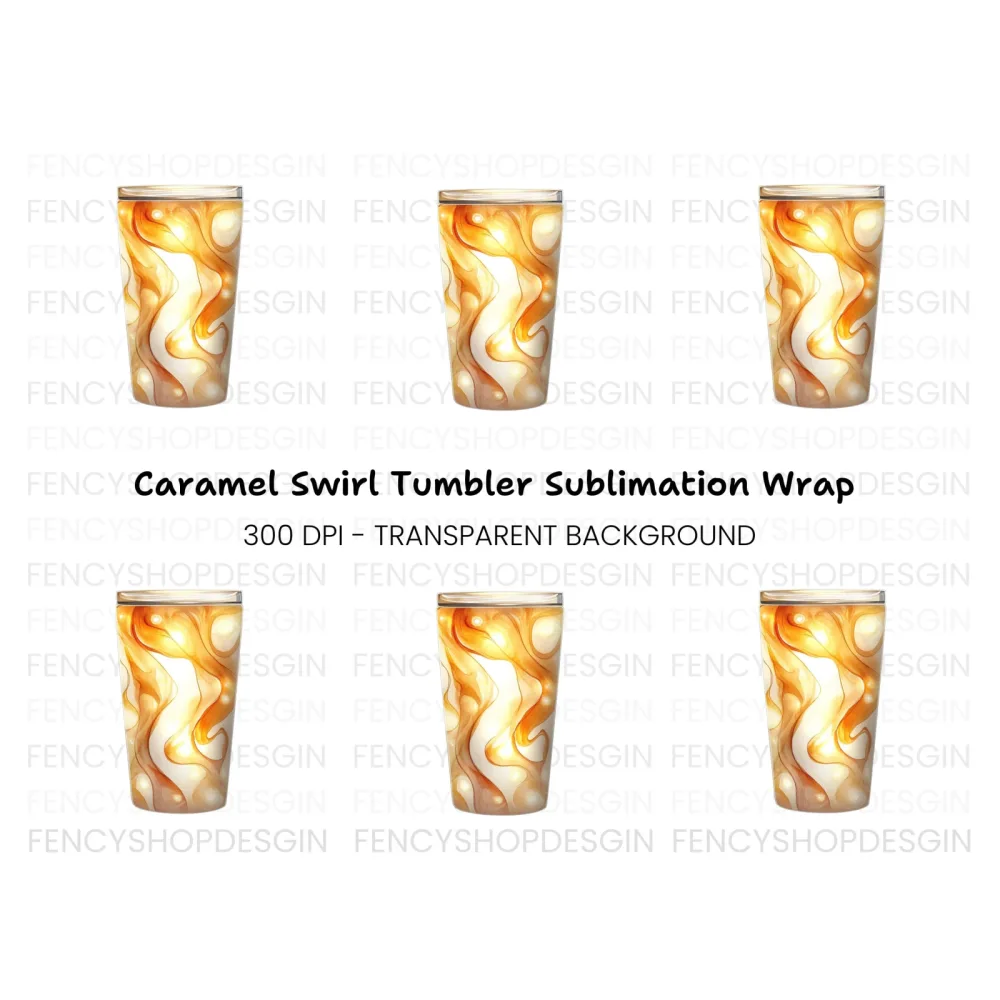 Abstract Golden Swirl Tumbler Clipart Bundle