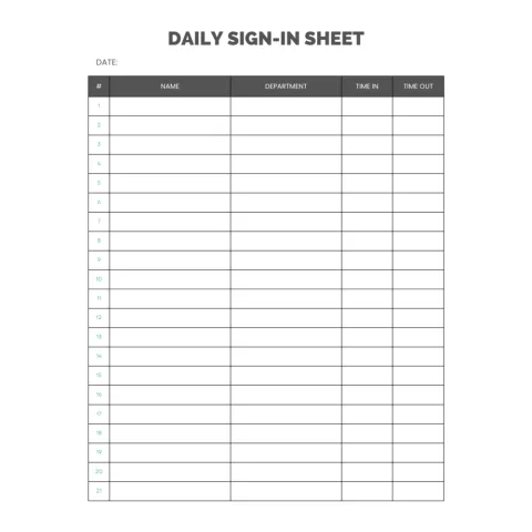 Daily Sign in Sheet Bundle