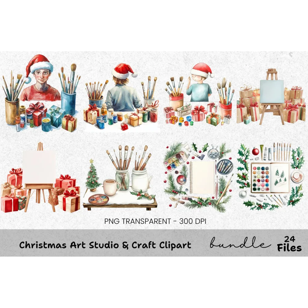 Christmas Supplies Clipart Bundle
