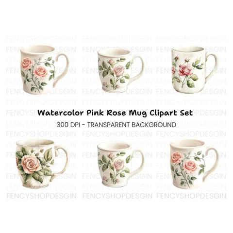 Elegant Rose Floral Clipart Bundle